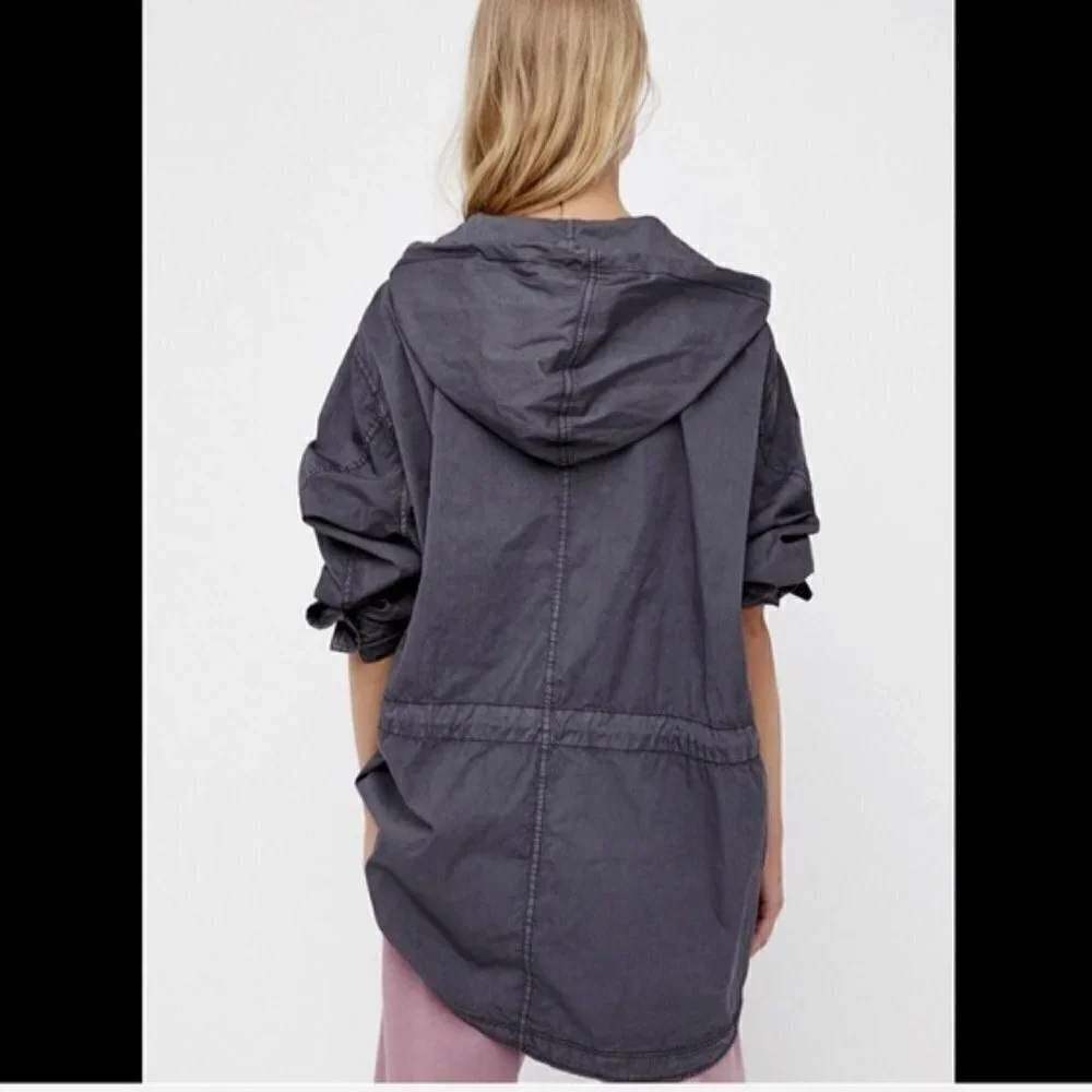 Free People Poplin Lace Pullover Hooded Jacket Sm